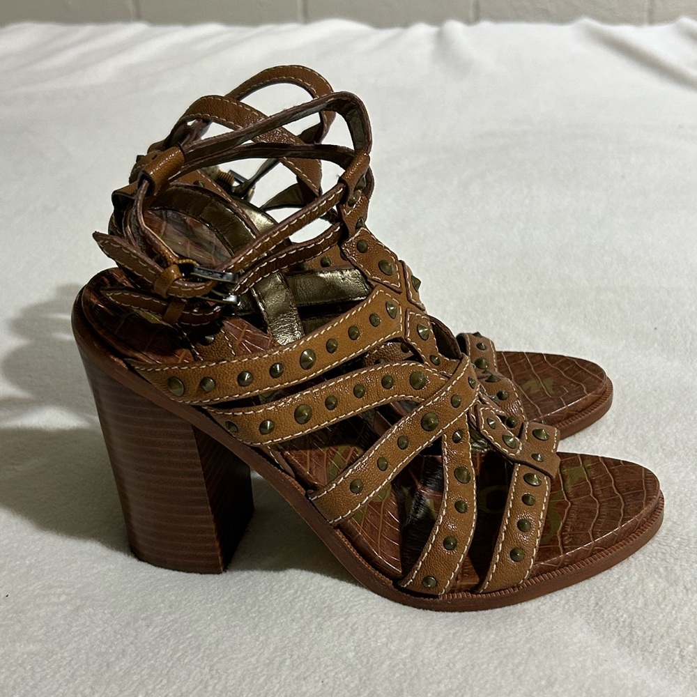 Sam Edelman women’s size 8.5 brown heeled strappy sandals. - Picture 1 of 9